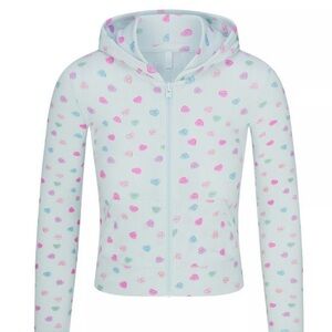 Skims Soft Lounge Zip Up Hoodie Candy Heart Print NWT